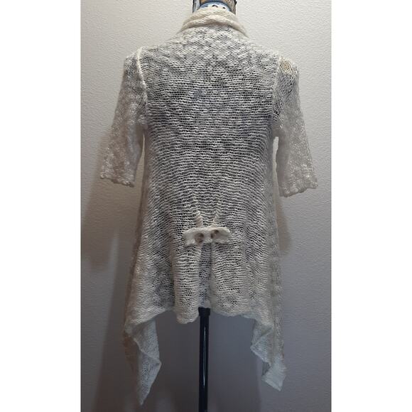 Decree Women's Cream Knit Open Cardigan Sweater l Size: M - Picture 2 of 7